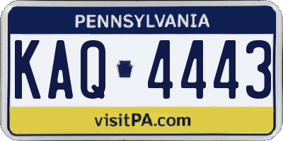 PA license plate KAQ4443