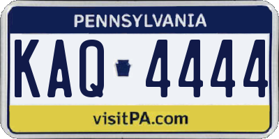 PA license plate KAQ4444