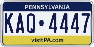 PA license plate KAQ4447