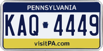 PA license plate KAQ4449
