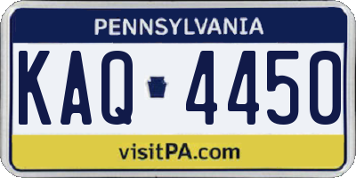 PA license plate KAQ4450