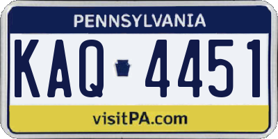 PA license plate KAQ4451