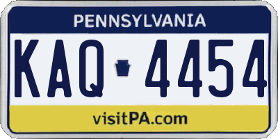 PA license plate KAQ4454