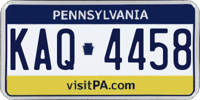 PA license plate KAQ4458