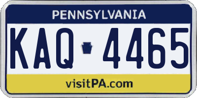 PA license plate KAQ4465