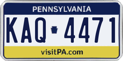 PA license plate KAQ4471