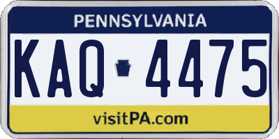 PA license plate KAQ4475