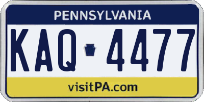 PA license plate KAQ4477