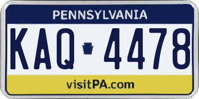 PA license plate KAQ4478