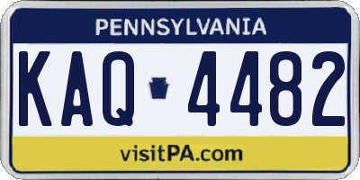 PA license plate KAQ4482
