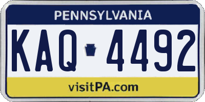 PA license plate KAQ4492