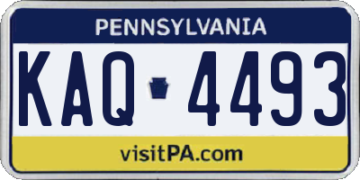 PA license plate KAQ4493