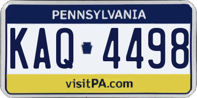 PA license plate KAQ4498
