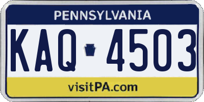 PA license plate KAQ4503