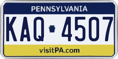 PA license plate KAQ4507