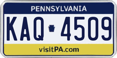 PA license plate KAQ4509