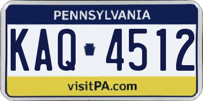 PA license plate KAQ4512