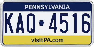 PA license plate KAQ4516