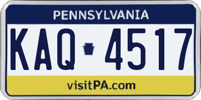 PA license plate KAQ4517