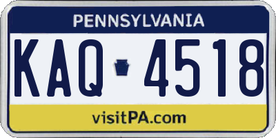 PA license plate KAQ4518