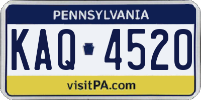 PA license plate KAQ4520