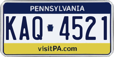 PA license plate KAQ4521