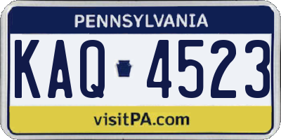 PA license plate KAQ4523