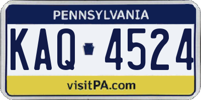 PA license plate KAQ4524