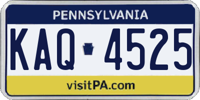 PA license plate KAQ4525