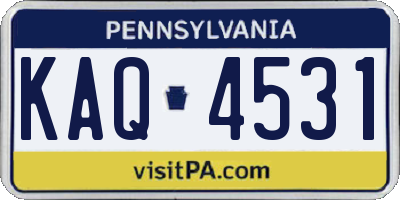 PA license plate KAQ4531