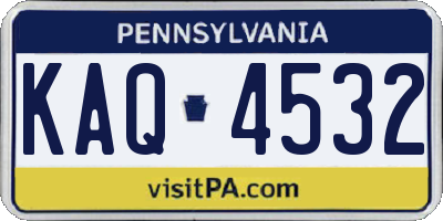 PA license plate KAQ4532