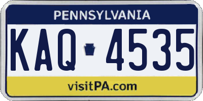 PA license plate KAQ4535