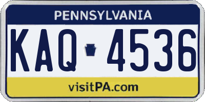 PA license plate KAQ4536