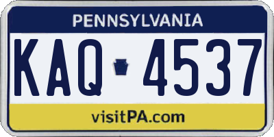 PA license plate KAQ4537