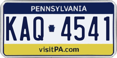 PA license plate KAQ4541