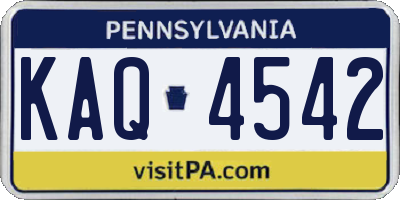 PA license plate KAQ4542