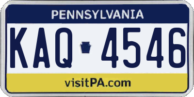 PA license plate KAQ4546