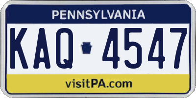 PA license plate KAQ4547