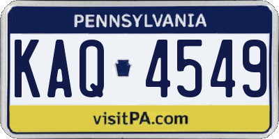 PA license plate KAQ4549