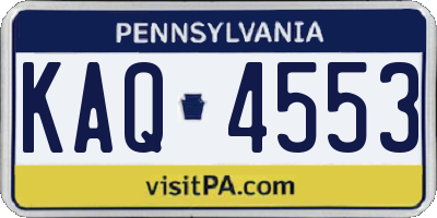 PA license plate KAQ4553