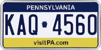 PA license plate KAQ4560