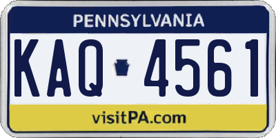 PA license plate KAQ4561