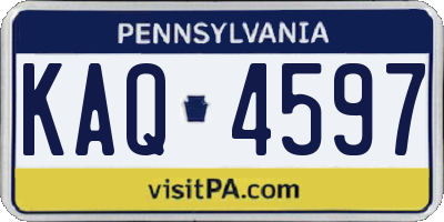 PA license plate KAQ4597