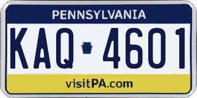 PA license plate KAQ4601