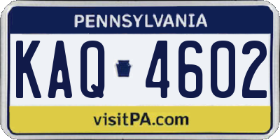 PA license plate KAQ4602
