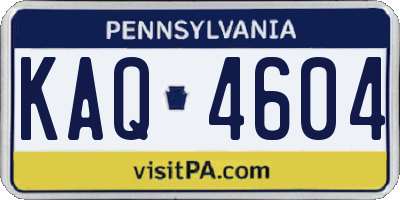 PA license plate KAQ4604