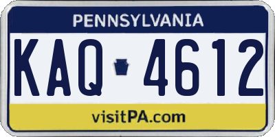 PA license plate KAQ4612