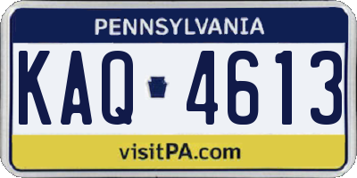 PA license plate KAQ4613