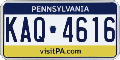 PA license plate KAQ4616