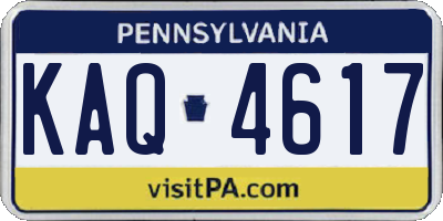 PA license plate KAQ4617